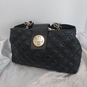 Kate Spade Astor Court Elena Black Quilted Leather Shoulder Bag